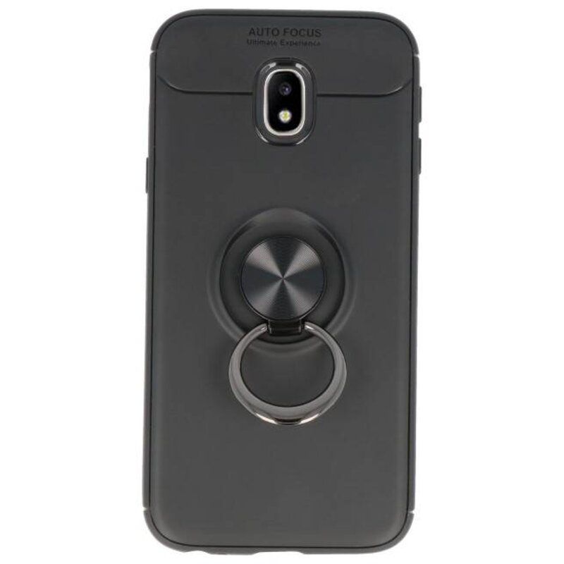 Custodia Softcase per Galaxy J3 2017 con supporto per anello nero