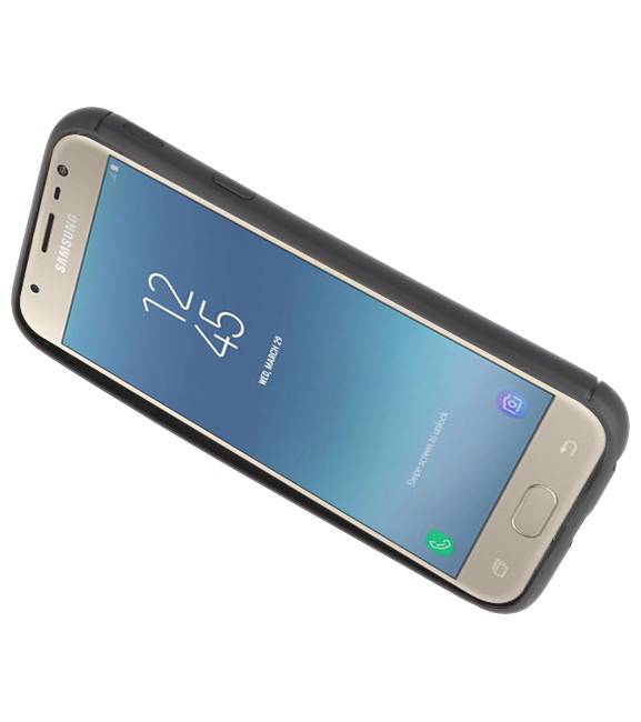 Softcase voor Galaxy J3 2017 Hoesje met Ring Houder Zwart