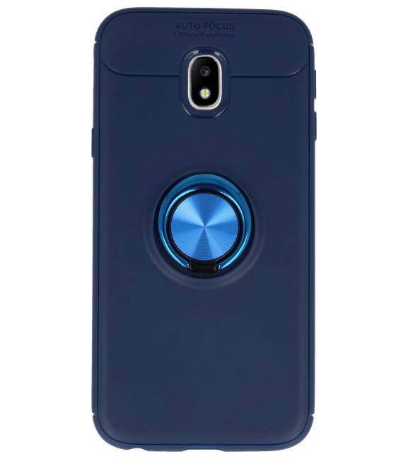 Funda Softcase para Galaxy J3 2017 con soporte para anillo Navy