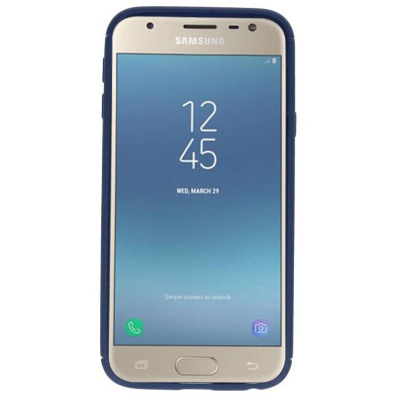 Softcase für Galaxy J3 2017 Case mit Ringhalter Navy
