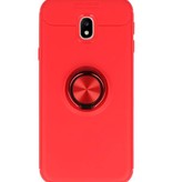 Étui Softcase pour Galaxy J3 2017 avec porte-bague rouge