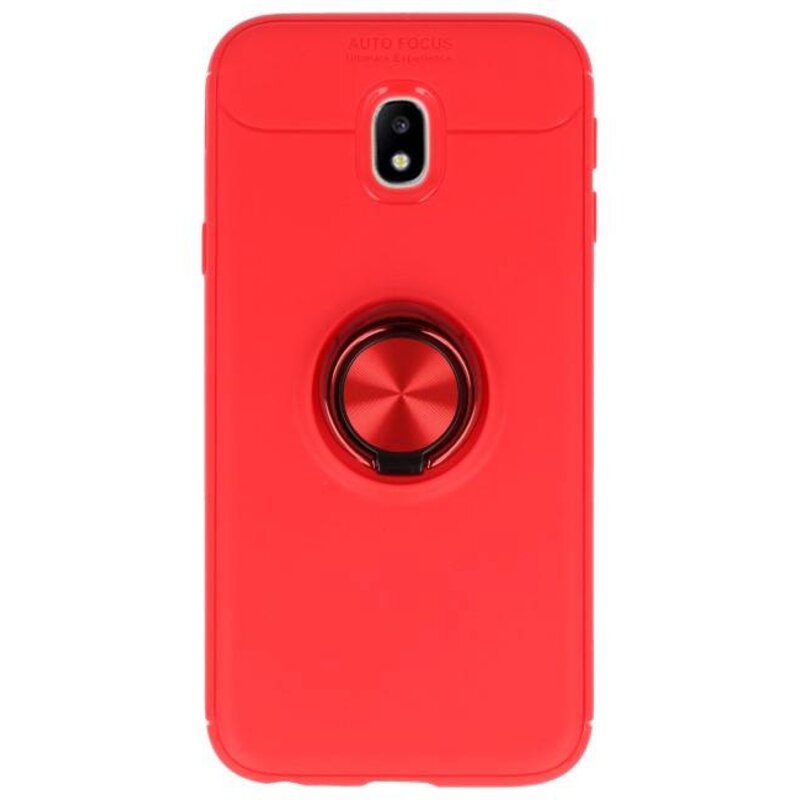 Funda para Galaxy J3 2017 con soporte para anillo rojo
