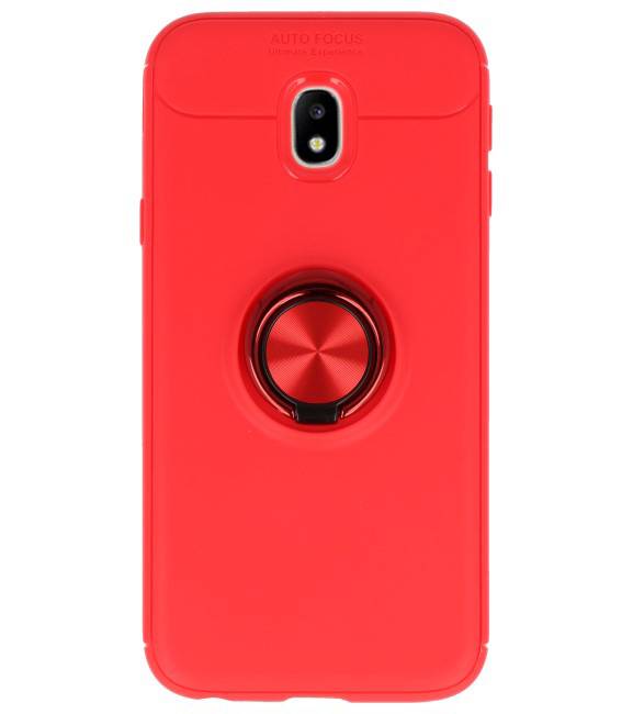 Funda para Galaxy J3 2017 con soporte para anillo rojo