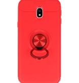 Softcase voor Galaxy J3 2017 Hoesje met Ring Houder Rood