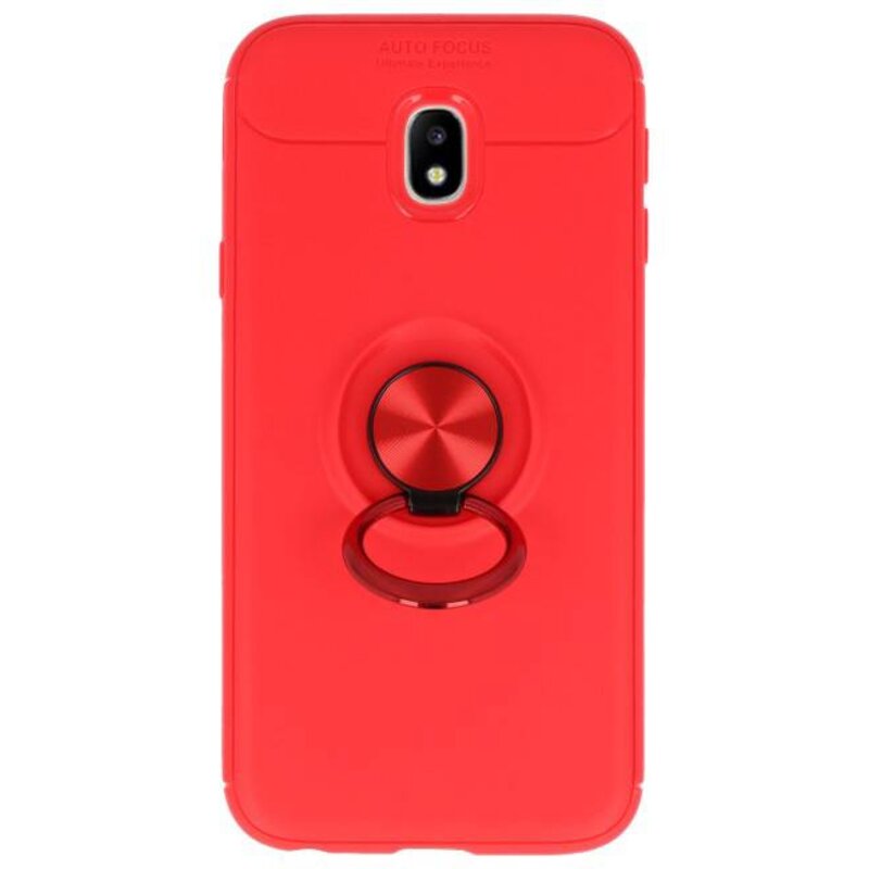 Funda para Galaxy J3 2017 con soporte para anillo rojo