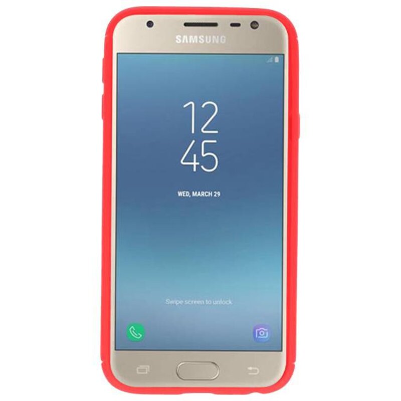 Funda para Galaxy J3 2017 con soporte para anillo rojo