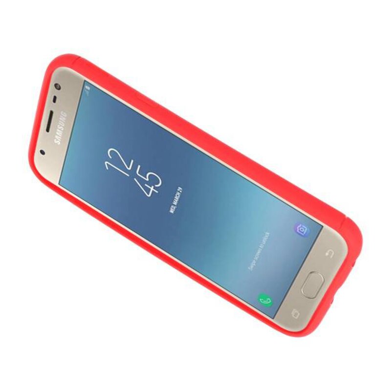 Custodia Softcase per Galaxy J3 2017 con anello rosso