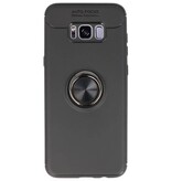 Softcase voor Galaxy S8 Plus Hoesje met Ring Houder Zwart