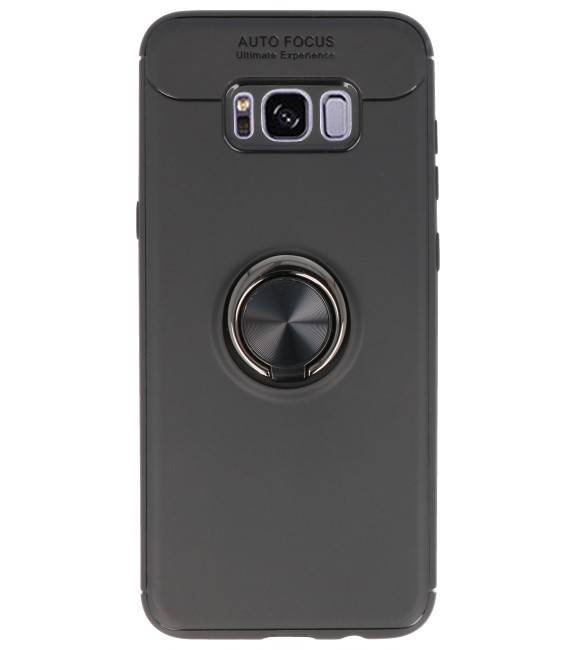 Softcase voor Galaxy S8 Plus Hoesje met Ring Houder Zwart