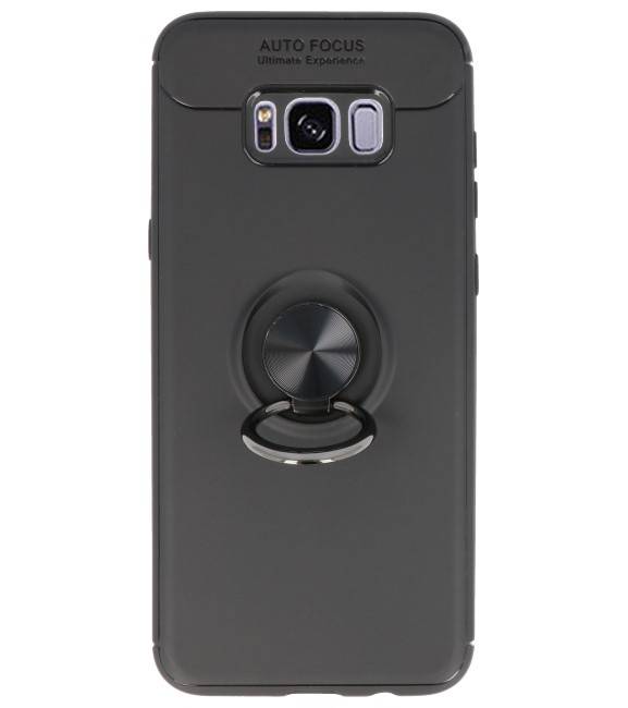 Étui souple pour étui Galaxy S8 Plus avec porte-bague noir