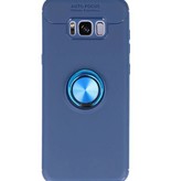 Estuche blando para Galaxy S8 Plus Estuche con soporte para el anillo azul marino