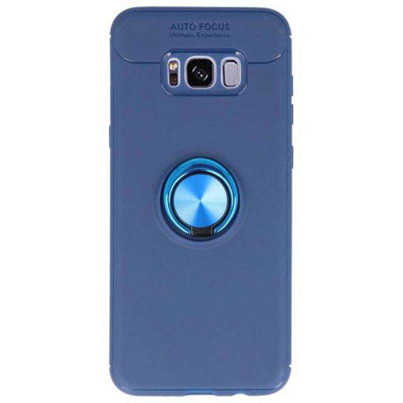Softcase voor Galaxy S8 Plus Hoesje met Ring Houder Navy