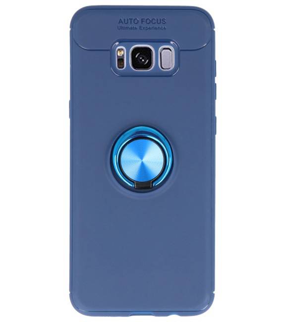 Étui souple pour étui Galaxy S8 Plus avec porte-bague bleu marine