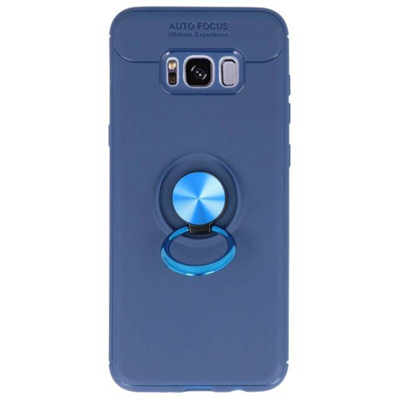 Étui souple pour étui Galaxy S8 Plus avec porte-bague bleu marine
