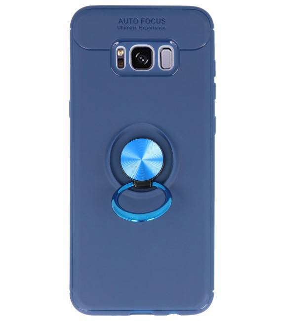 Estuche blando para Galaxy S8 Plus Estuche con soporte para el anillo azul marino