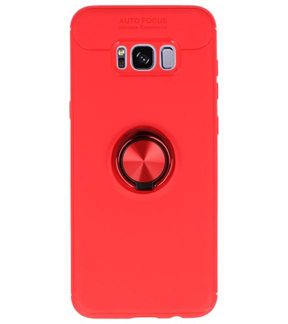 Étui souple pour Galaxy S8 Plus avec porte-anneau rouge