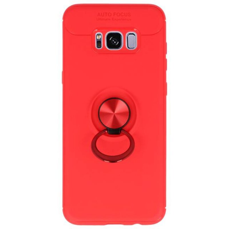 Softcase voor Galaxy S8 Plus Hoesje met Ring Houder Rood