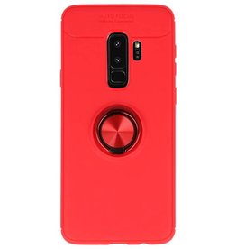 Estuche blando para Galaxy S9 Plus Estuche con soporte para anillo rojo