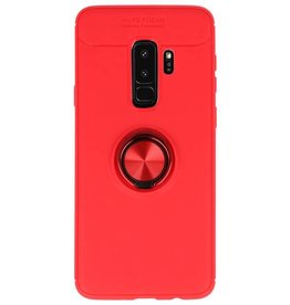 Étui souple pour étui Galaxy S9 Plus avec porte-anneau rouge