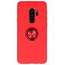 Estuche blando para Galaxy S9 Plus Estuche con soporte para anillo rojo