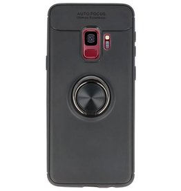 Softcase pour Galaxy S9 Case avec porte-bague noir