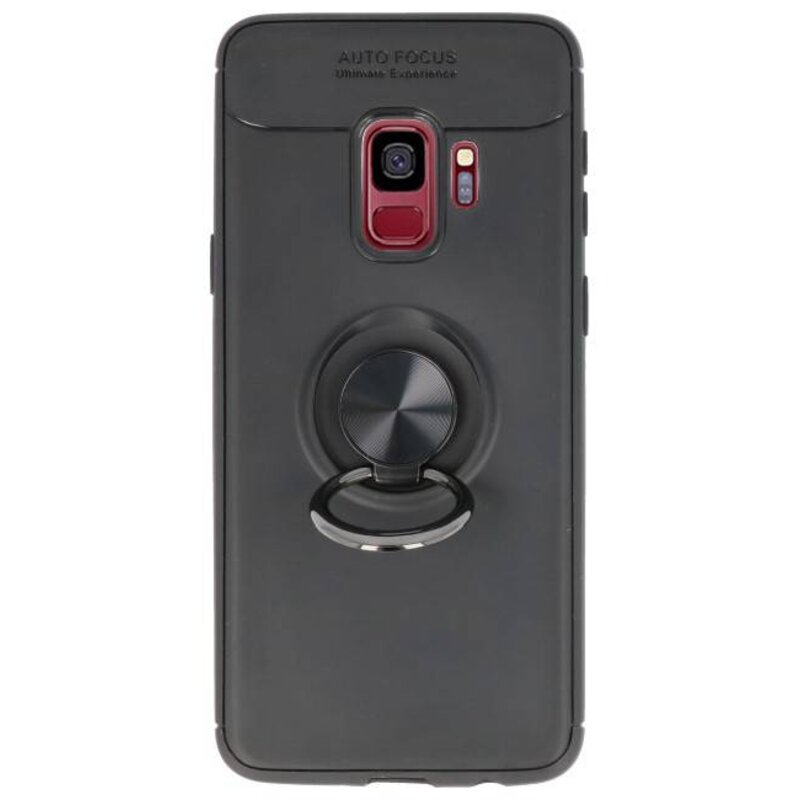 Softcase pour Galaxy S9 Case avec porte-bague noir
