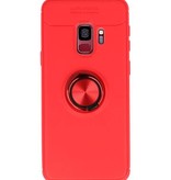 Softcase voor Galaxy S9 Hoesje met Ring Houder Rood