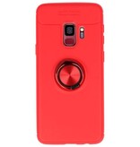 Softcase voor Galaxy S9 Hoesje met Ring Houder Rood