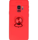 Softcase voor Galaxy S9 Hoesje met Ring Houder Rood