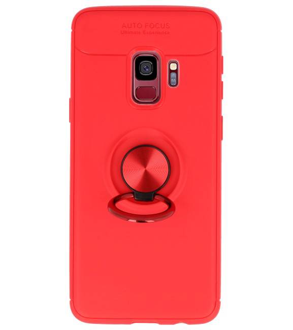 Softcase voor Galaxy S9 Hoesje met Ring Houder Rood