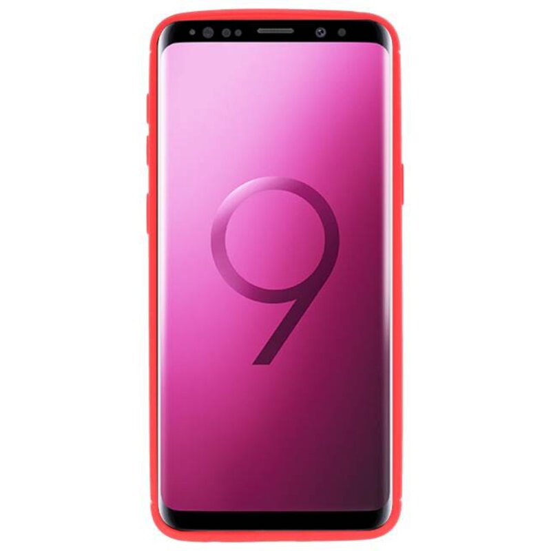 Softcase voor Galaxy S9 Hoesje met Ring Houder Rood