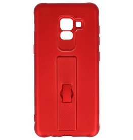 Coque en carbone série Samsung Galaxy A8 2018 Rouge