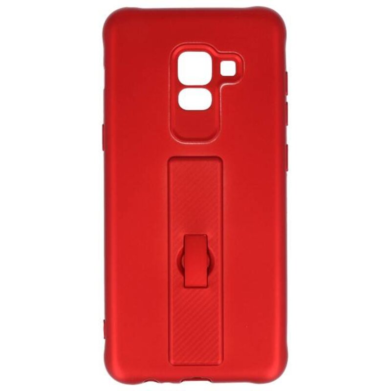 Coque en carbone série Samsung Galaxy A8 2018 Rouge