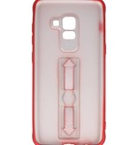 Carbon series hoesje Samsung Galaxy A8 2018 Rood