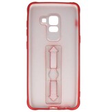 Coque en carbone série Samsung Galaxy A8 2018 Rouge