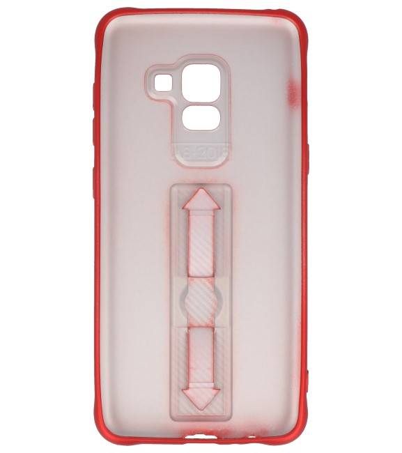 Coque en carbone série Samsung Galaxy A8 2018 Rouge