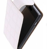 Funda con tapa Croco Classic para Galaxy S3 mini i8190 Blanco