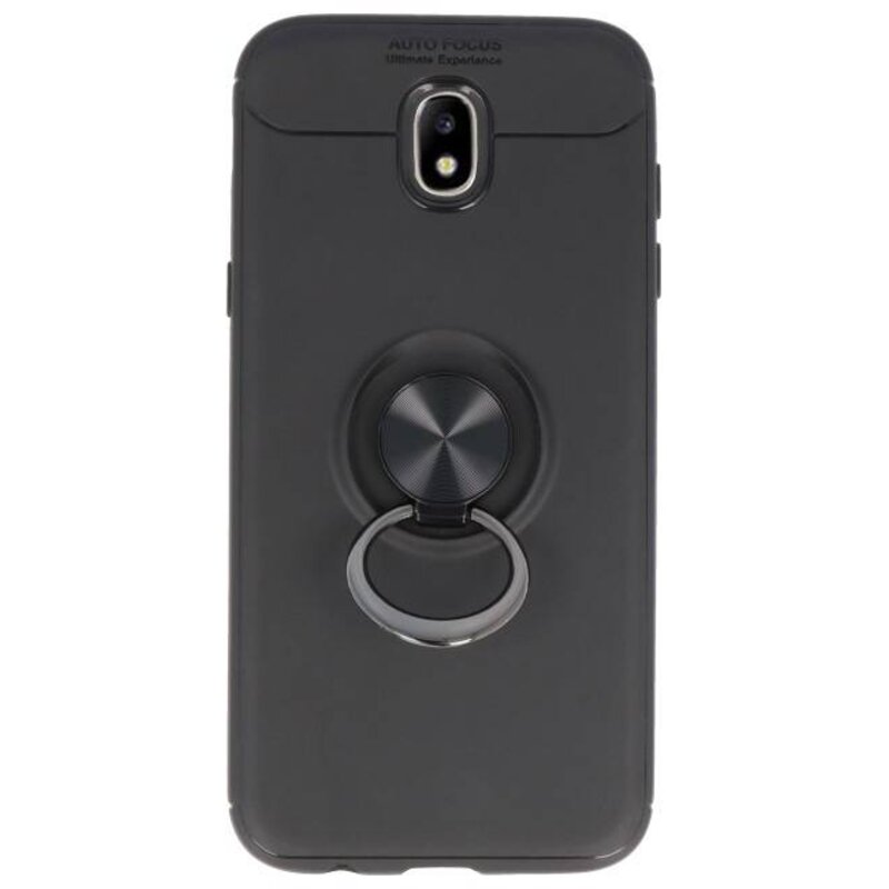 Custodia Softcase per Galaxy J5 2017 con supporto per anello nero