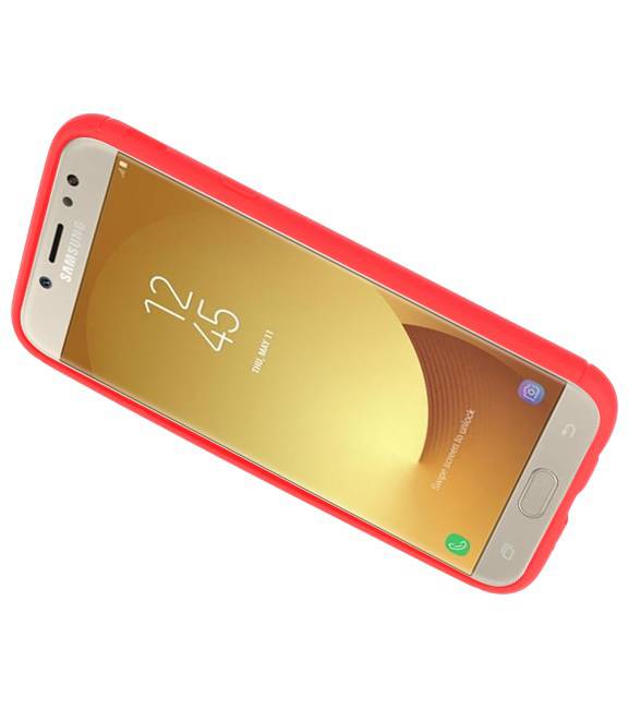 Softcase voor Galaxy J5 2017 Hoesje met Ring Houder Rood