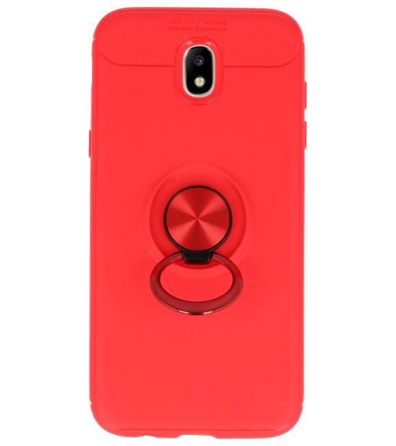 Custodia Softcase per Galaxy J5 2017 con anello rosso