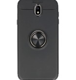 Softcase voor Galaxy J7 2017 Hoesje met Ring Houder Zwart