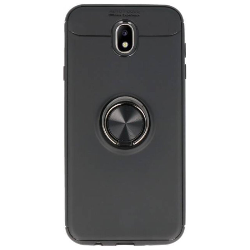 Softcase pour Galaxy J7 2017 Case avec porte-bague noir