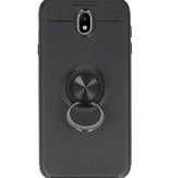 Softcase voor Galaxy J7 2017 Hoesje met Ring Houder Zwart