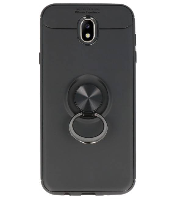 Softcase für Galaxy J7 2017 Case mit Ringhalter Schwarz