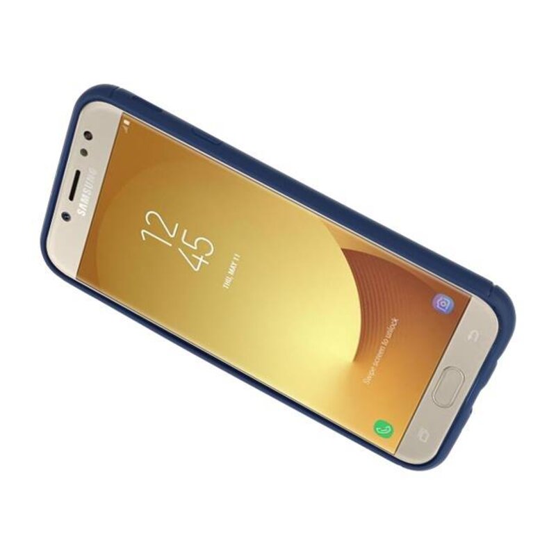 Softcase til Galaxy J7 2017 Taske med Ring Holder Navy
