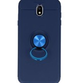 Softcase voor Galaxy J7 2017 Hoesje met Ring Houder Navy