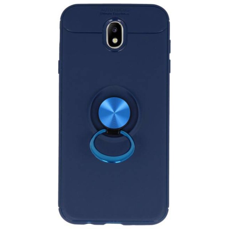 Softcase pour Galaxy J7 2017 Etui avec Porte-Bague Marine