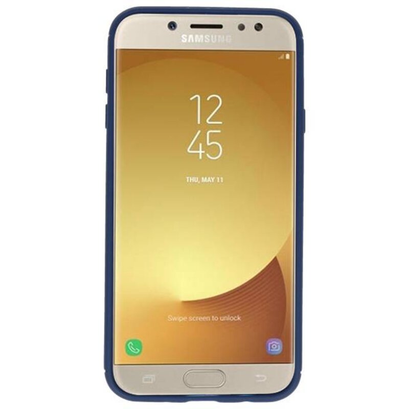Softcase für Galaxy J7 2017 Case mit Ringhalter Navy