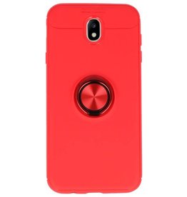 Funda Softcase para Galaxy J7 2017 con soporte para anillo rojo