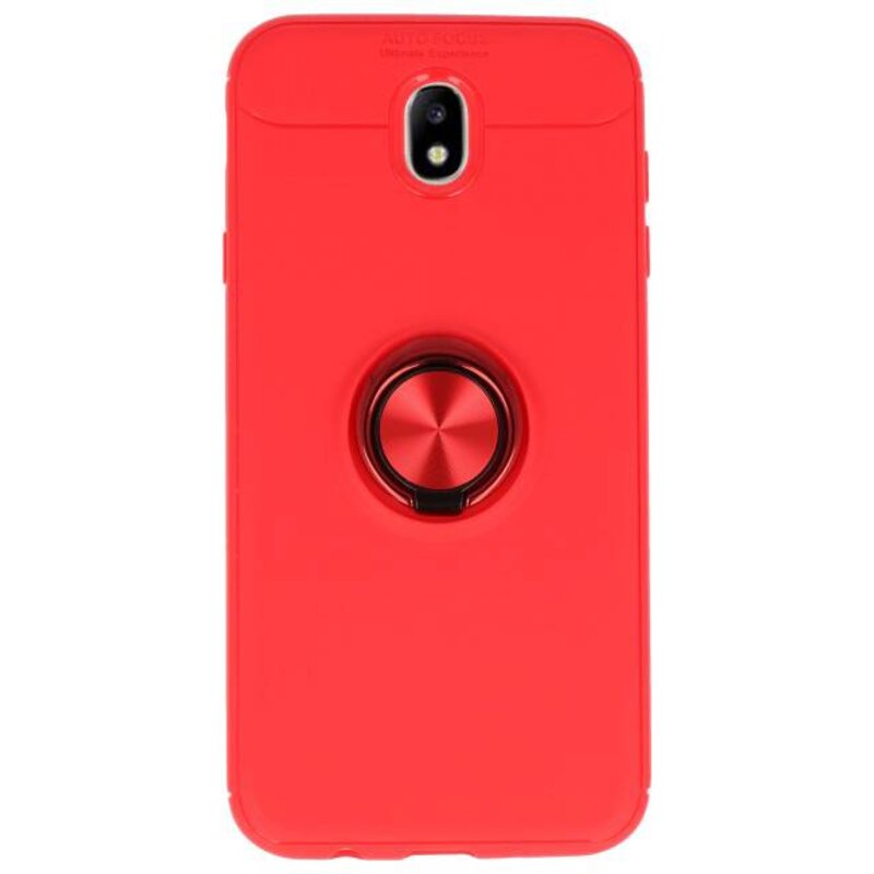 Softcase pour Galaxy J7 2017 Case avec porte-bague rouge